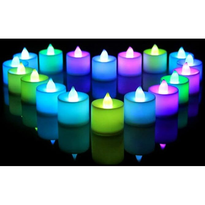 AuraDecor Flameless & Smokeless Led Tealight Candles Flickering Led Lights Diya Electric Tea Candles For Diwali, Festival, Home Decoration (Multicolor, Pack of 12)