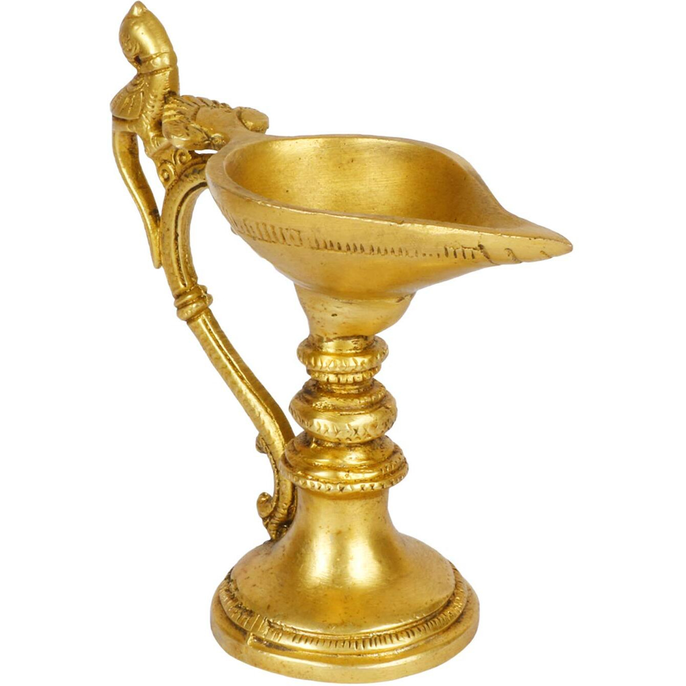 Artvarko Brass Peacock Diya with Stand for Pooja Light for Home Dcor Diwali Arti Table Mandir Diffuser Jyoti Temple 6 Inches