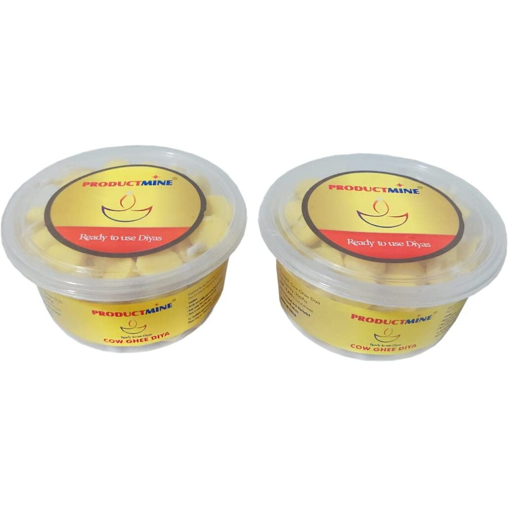 PRODUCTMINE Pure Cow Ghee Diya (200 Diyas) Cotton Wick for Puja and Special Occasions