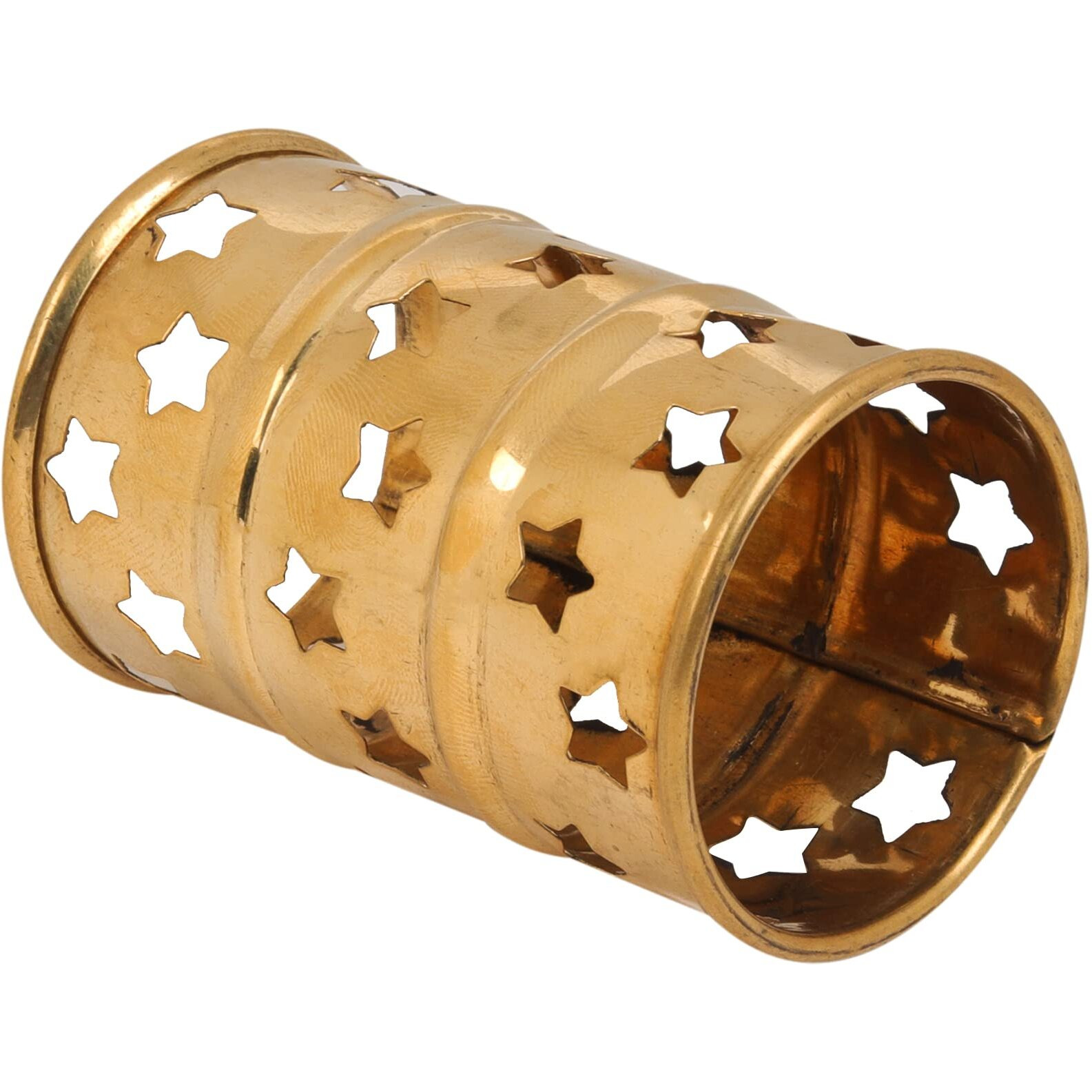 Servdharm Brass Star Jali Cover Lids For Diya And Tealight (Large), Gold