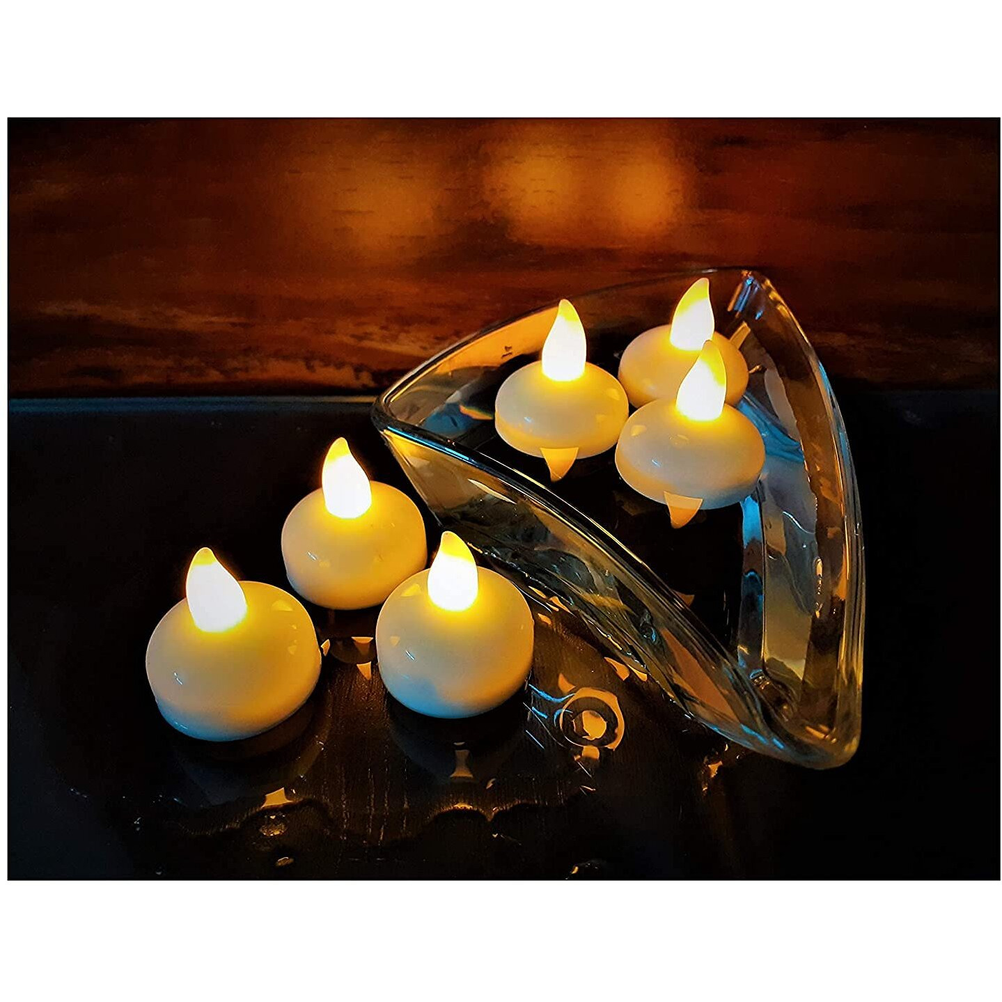 JAPP Floating Diya 6 pcs for Party Flameless Waterproof Candle Lamp Float On Water Led Plastic Floating Tea Lights | Electric Candle Lights for Decoration | Diwali Lights - (Pack of 6 White)