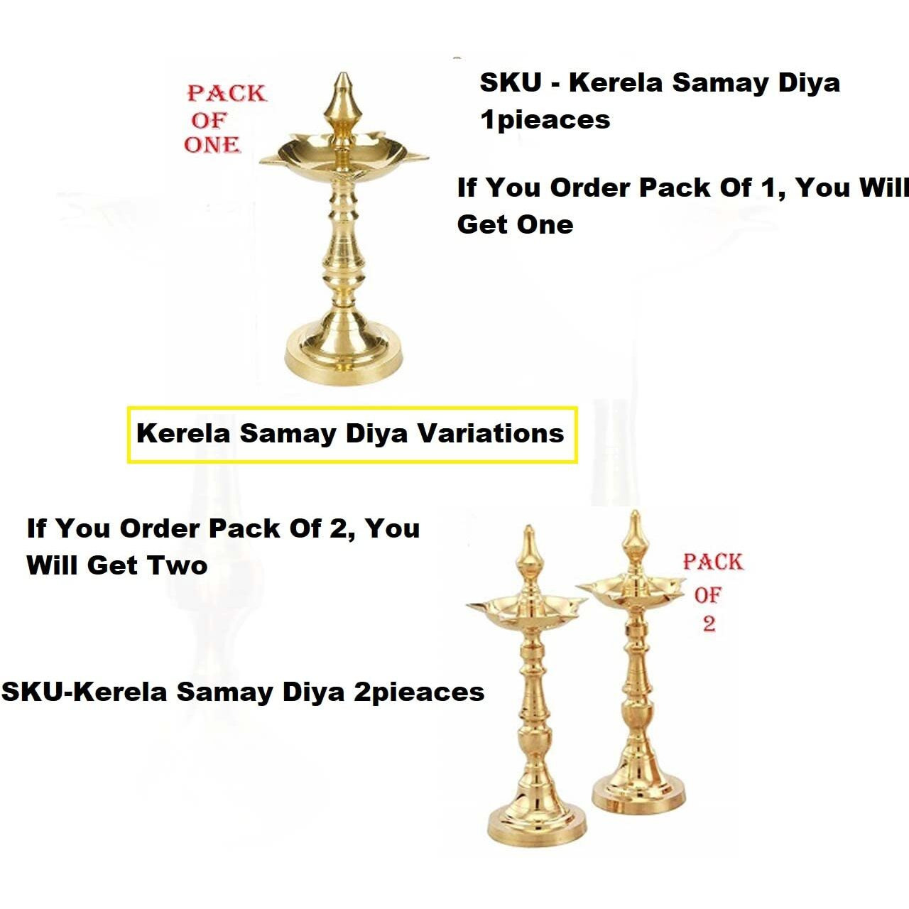 Denique Traditional Kerala Brass Oil/Ghee Diya, Deepak, Lamp DesignLong Diyas for Home, Pooja Room, Pancharti Panchmukhi Pital Diya for Puja, Decoration, Aarti, Diwali (PACK of 1)