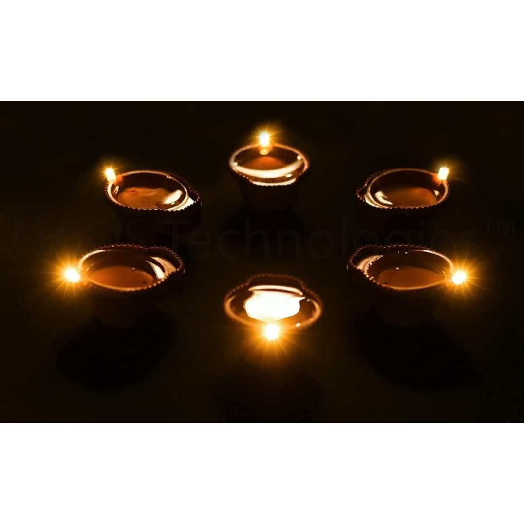 Eopzo Water Sensor Led Diyas Candle with Water Sensing Technology E-Diya, Warm Orange Ambient Lights, Battery Operated Led Candles for Home Decor, Festivals Decoration 6pcs