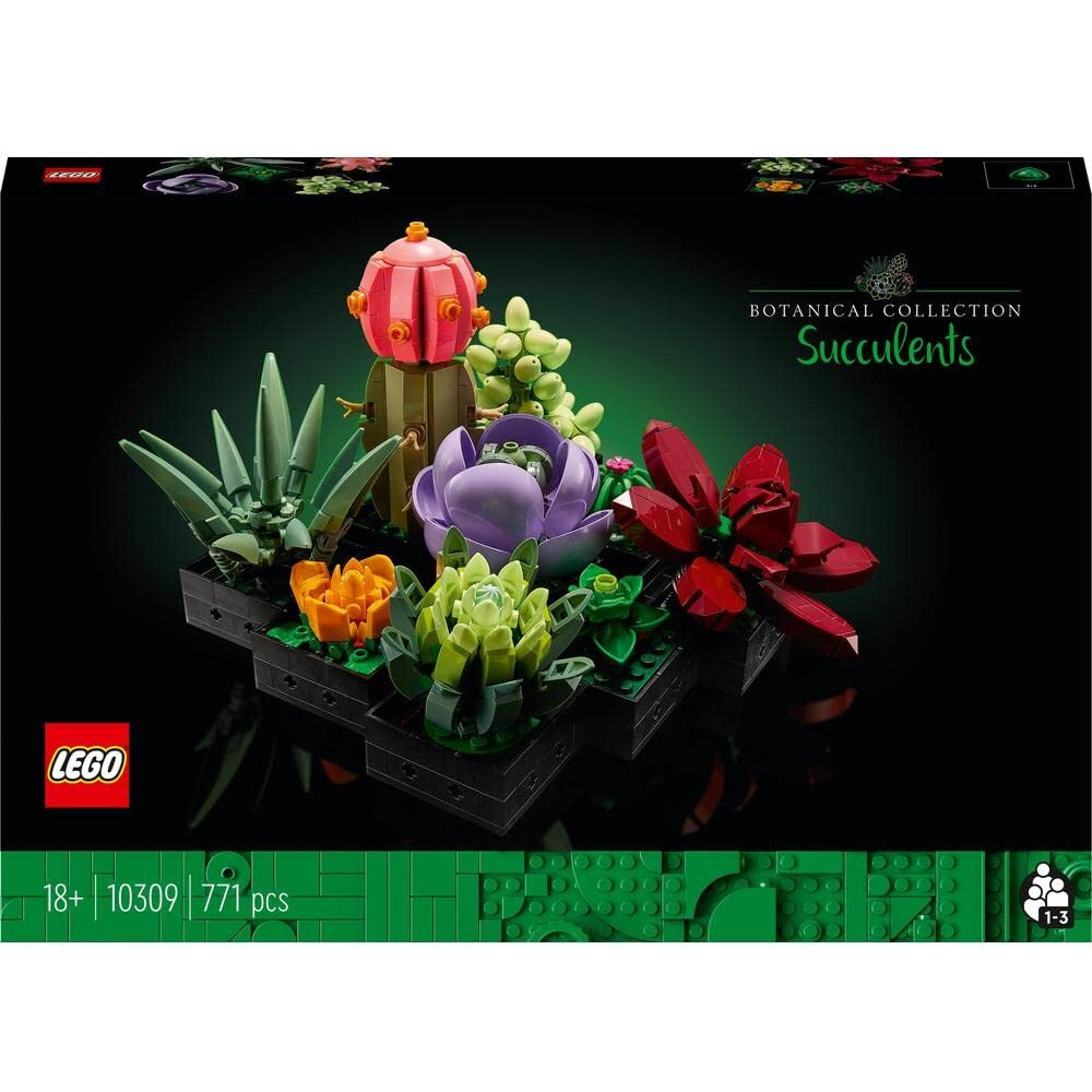 LEGO Succulents 10309 Plant Decor Building Kit (771 Pcs),Multicolor