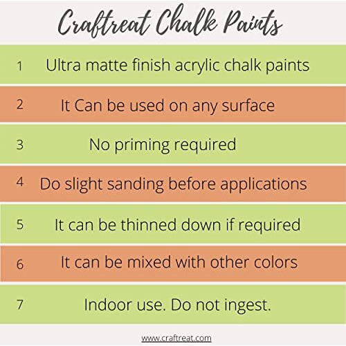 CrafTreat Midnight Black - Chalk Paint for Wood Furniture, Wall, Home Decor, Glass, DIY Craft - Matte Acrylic Multi Surface Paint - 250 ML