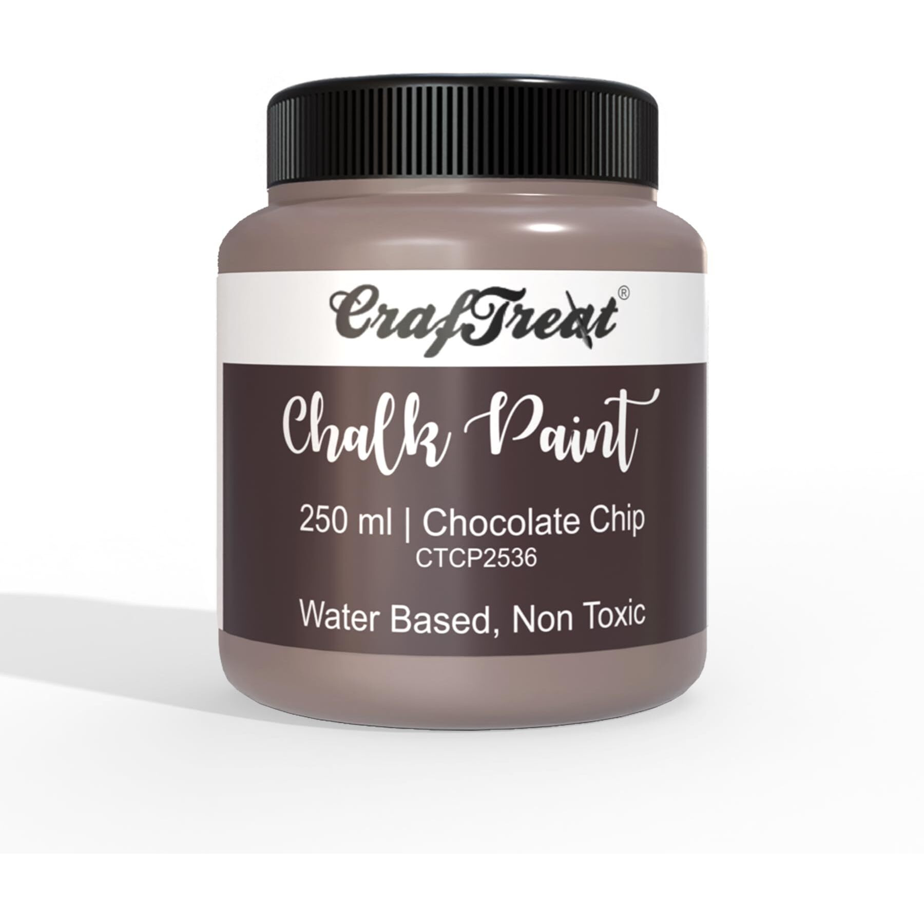 CrafTreat Chocolate Chip 250ml - Chalk Paint for Wood Furniture, Wall, Home Decor, Glass, DIY Craft - Matte Acrylic Multi Surface Paint