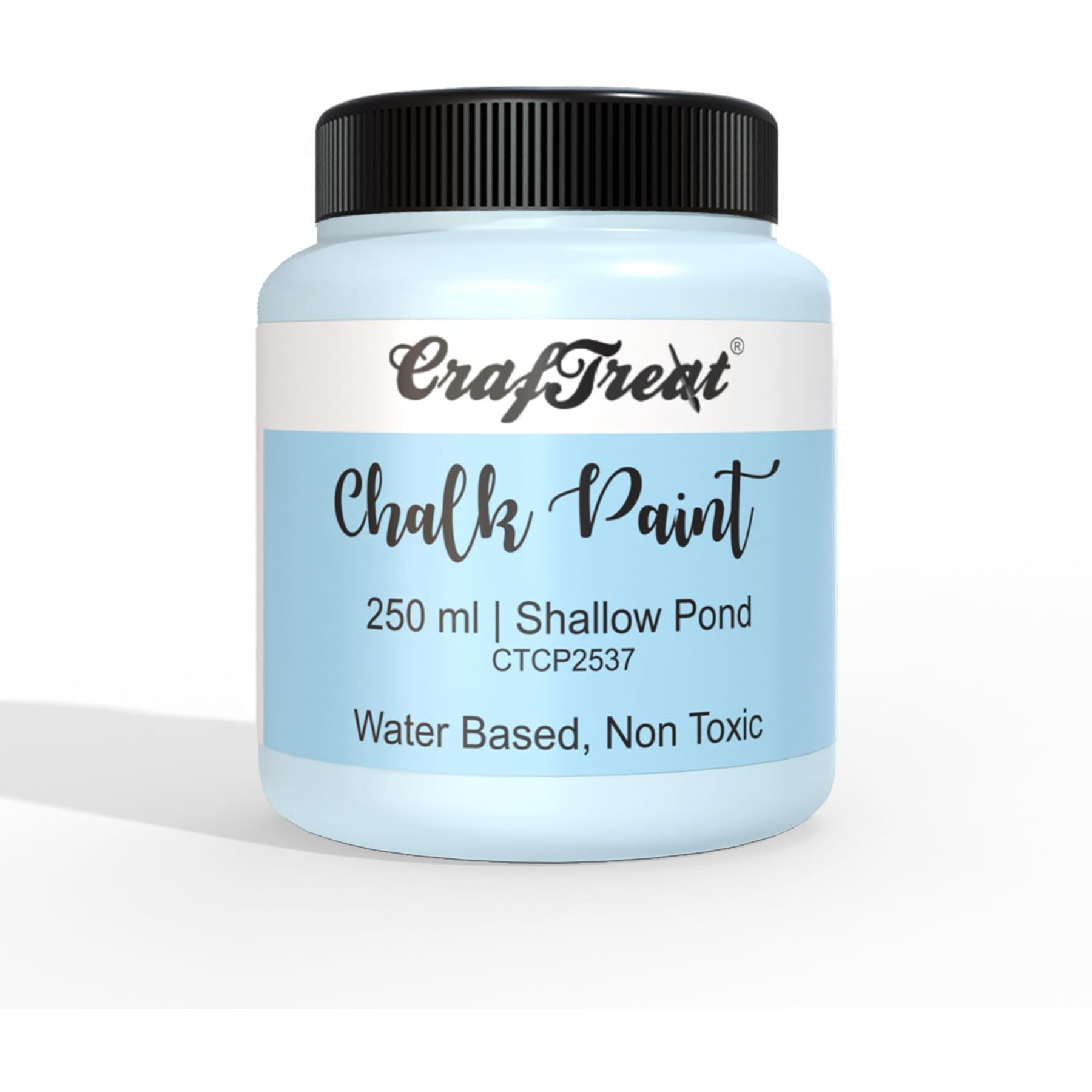 CrafTreat Shallow Pond - Chalk Paint for Wood Furniture, Wall, Home Decor, Glass, DIY Craft - Matte Acrylic Multi Surface Paint - Chalk Paint Blue - 250 ML