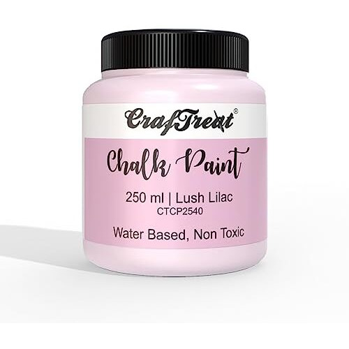 CrafTreat Lush Lilac - Chalk Paint for Wood Furniture, Wall, Home Decor, Glass, DIY Craft - Matte Acrylic Multi Surface Paint - Chalk Paint Pink - 250 ML