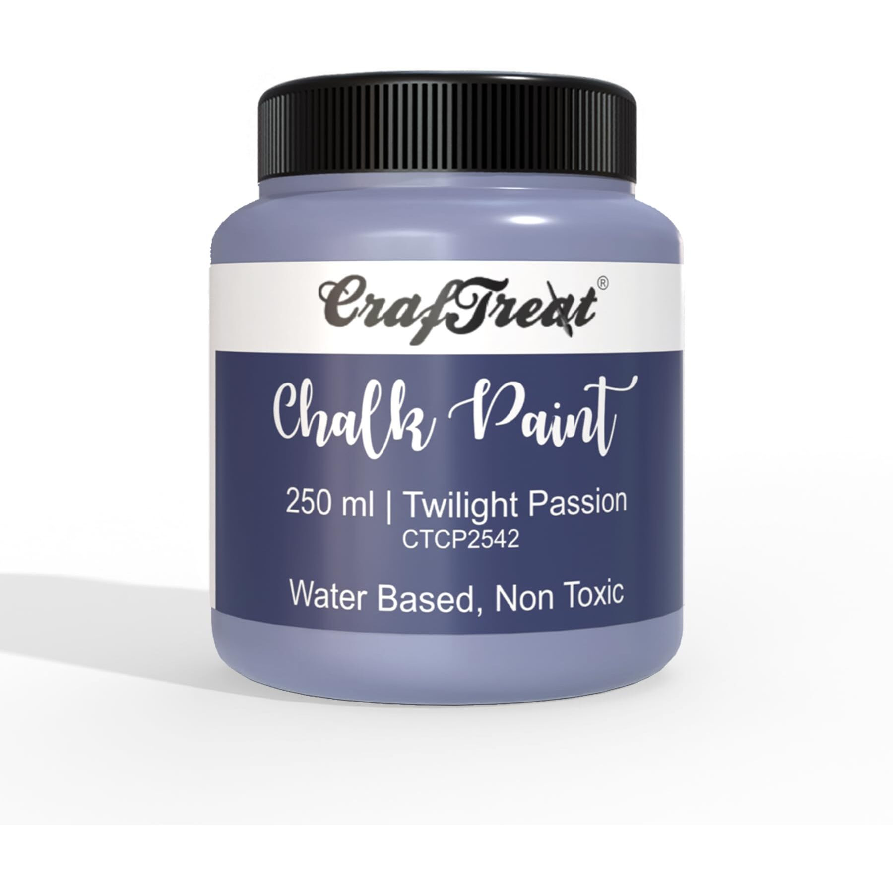 CrafTreat Twilight Passion - Chalk Paint for Wood Furniture, Wall, Home Decor, Glass, DIY Craft - Matte Acrylic Multi Surface Paint - Chalk Paint Violet - 250 ML