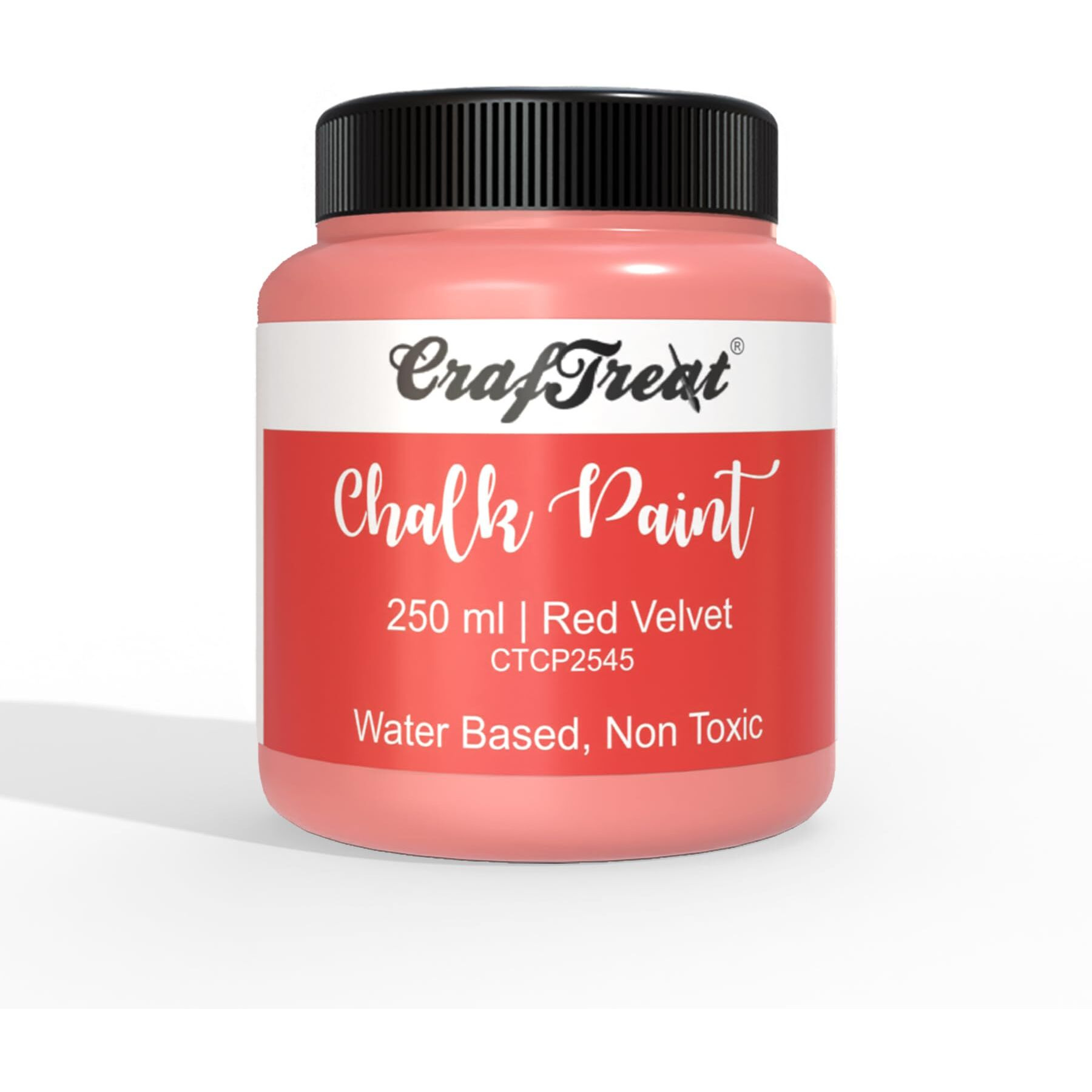 CrafTreat Red Velvet - Chalk Paint for Wood Furniture, Wall, Home Decor, Glass, DIY Craft - Matte Acrylic Multi Surface Paint - Chalk Paint Red - 250 ML