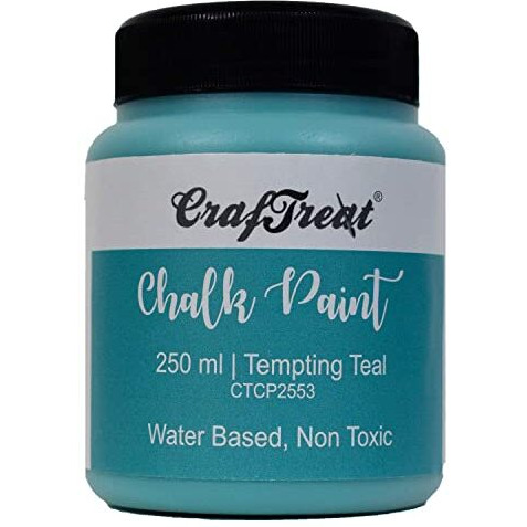 CrafTreat Tempting Teal - Chalk Paint for Wood Furniture, Wall, Home Decor, Glass, DIY Craft - Matte Acrylic Multi Surface Paint 250ml