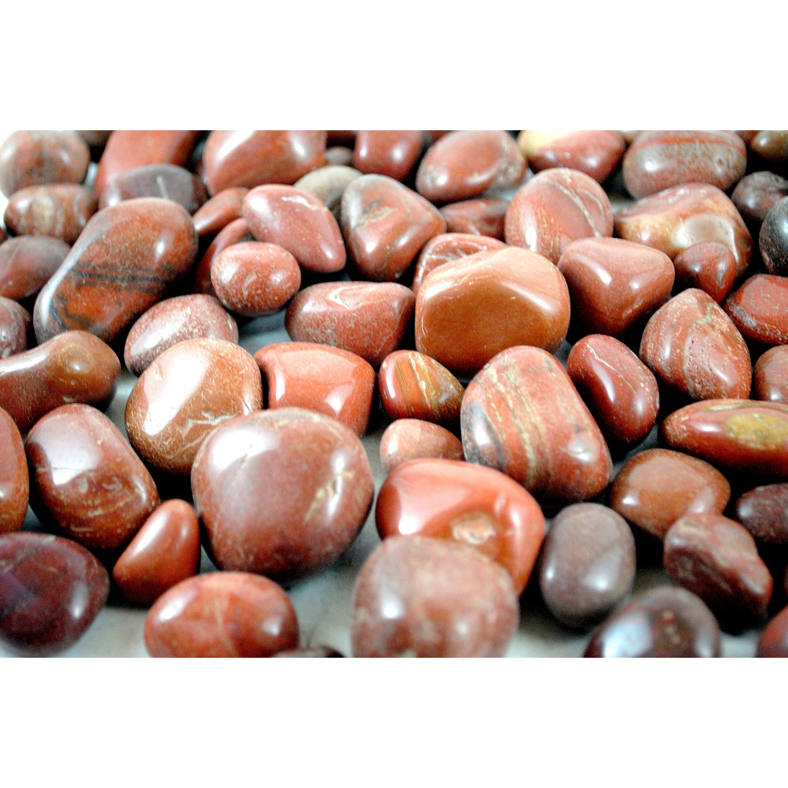 Schmick 1 Kg Red Pebbles Stones for Plants Pots, Aquarium Fish Tank, Decoration, Garden, Home and Table Decor - Decorative Stones Pebbles Vase Fillers (1 Kg, Red Jasper)