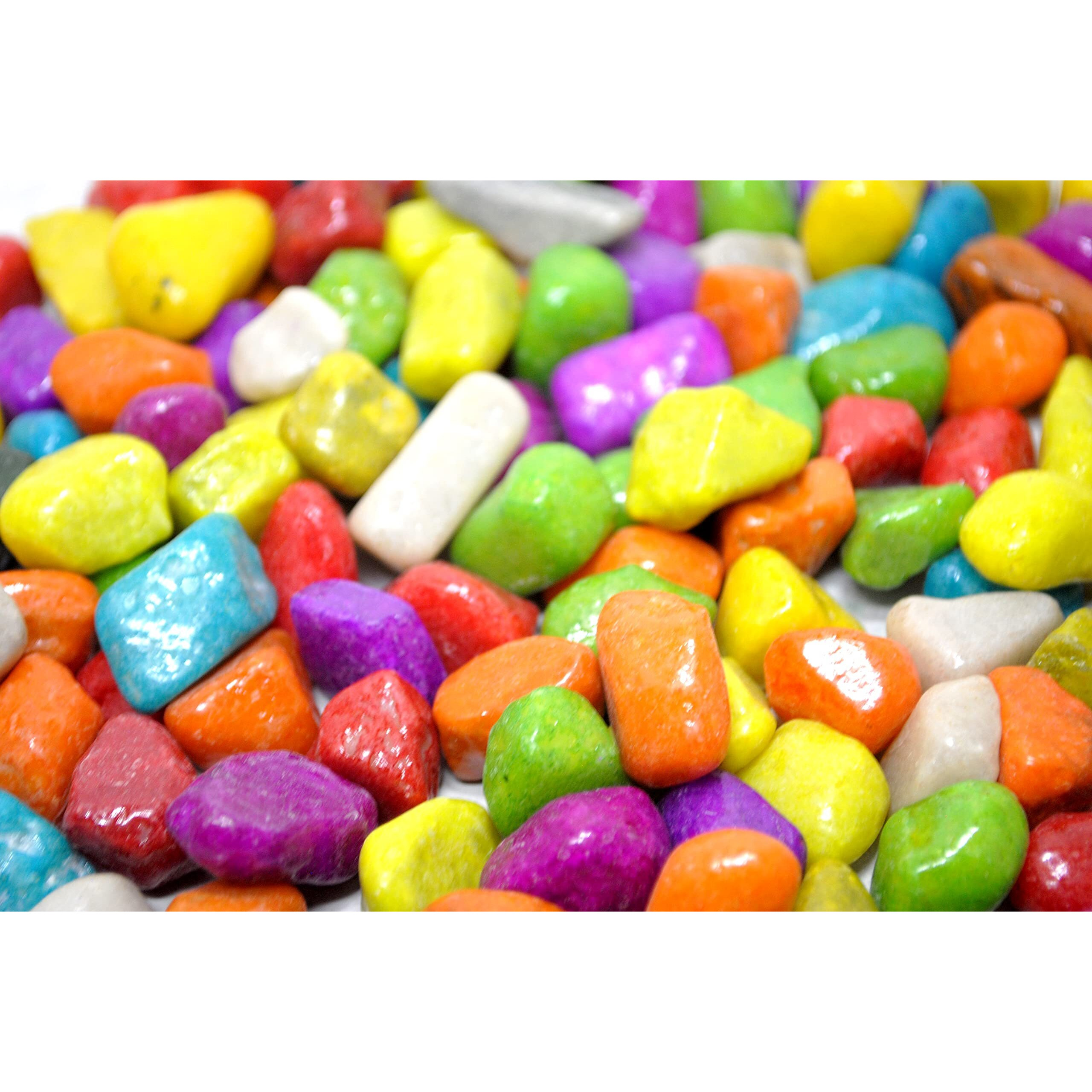 Schmick 2 Kg Multicolor Pebbles Stones for Plants Pots, Aquarium Fish Tank, Decoration, Table Decor, Vase Fillers, Home Decor (2 Kg, Mixed Gems)