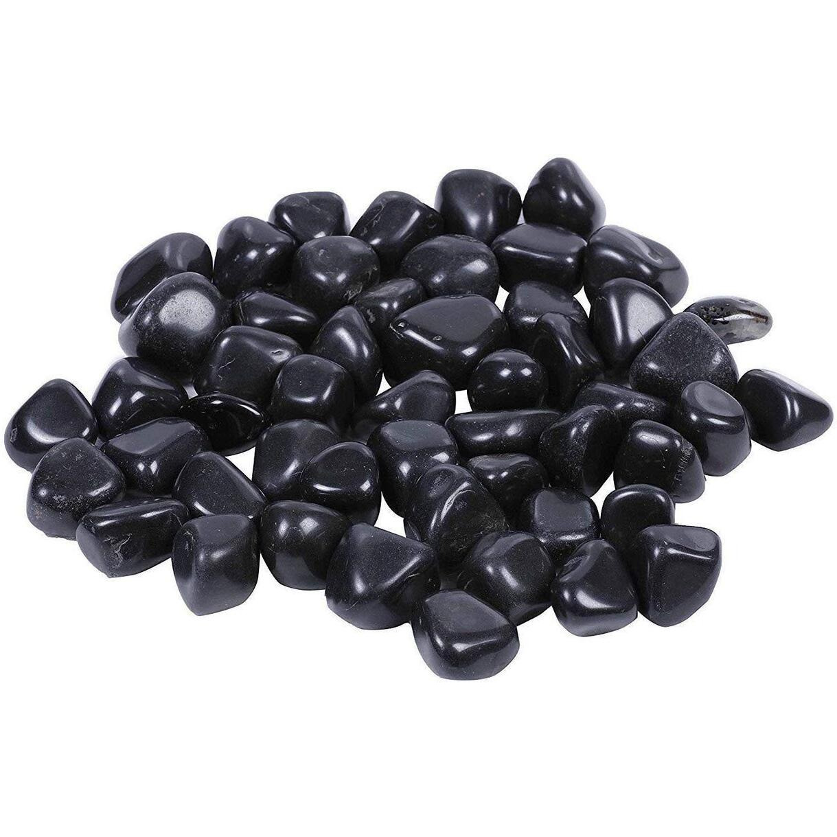 Schmick 2 Kg Black Pebbles Stones for Plants Pots, Aquarium Fish Tank, Decoration, Garden, Table and Home Decor, Vase Fillers (2 Kg, Black Stone)