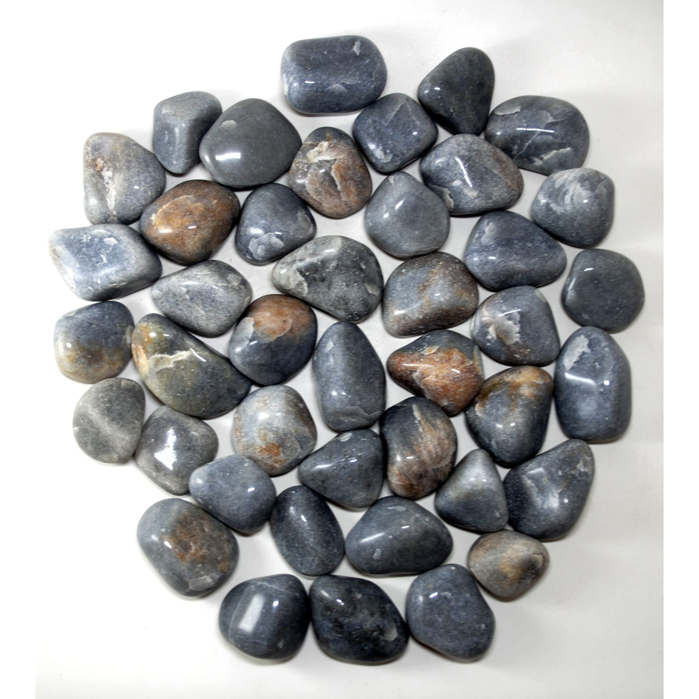 Schmick 2 Kg Grey Pebbles Stones for Plants Pots, Decoration, Aquarium Fish Tank, Fountain, Table and Home Decor - Decorative Stones and Pebbles (2 Kg, Grey Tumble)