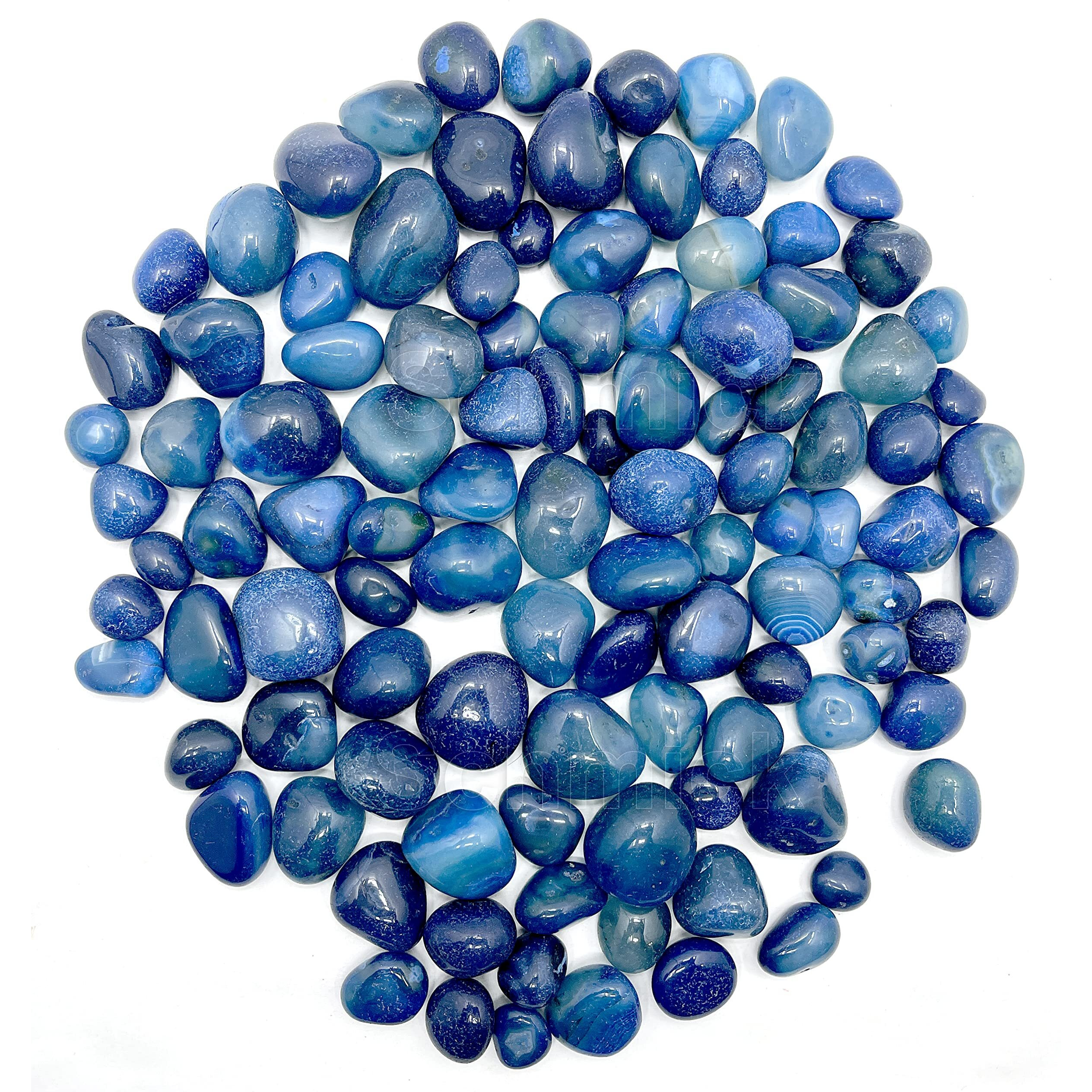 Schmick 2 Kg Blue Onyx Pebbles Stones for Decoration - Decorative Pebbles Stones, Vase Fillers - Pebbles for Table and Home Decor (2 Kg, Blue Onyx)