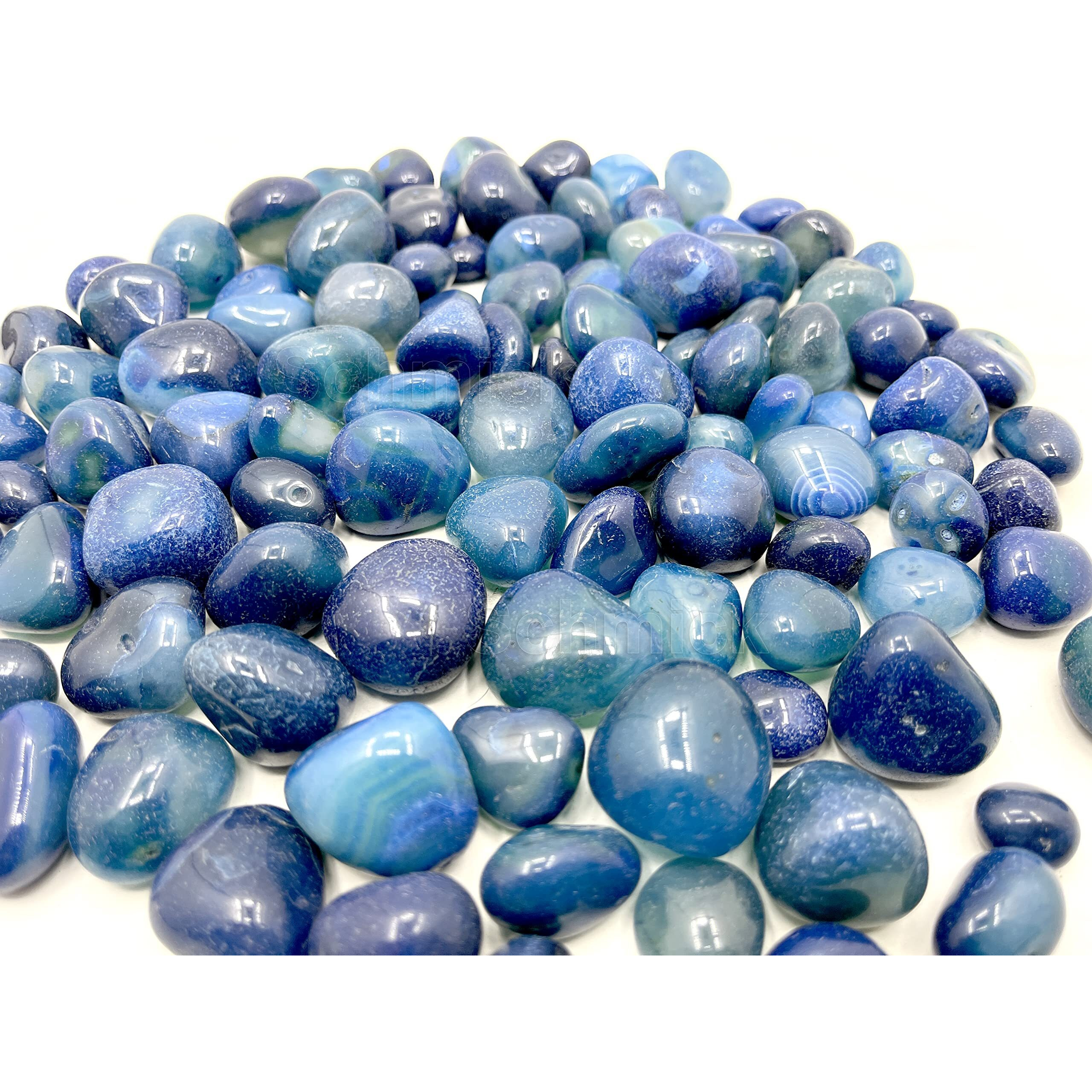 Schmick 2 Kg Blue Onyx Pebbles Stones for Decoration - Decorative Pebbles Stones, Vase Fillers - Pebbles for Table and Home Decor (2 Kg, Blue Onyx)