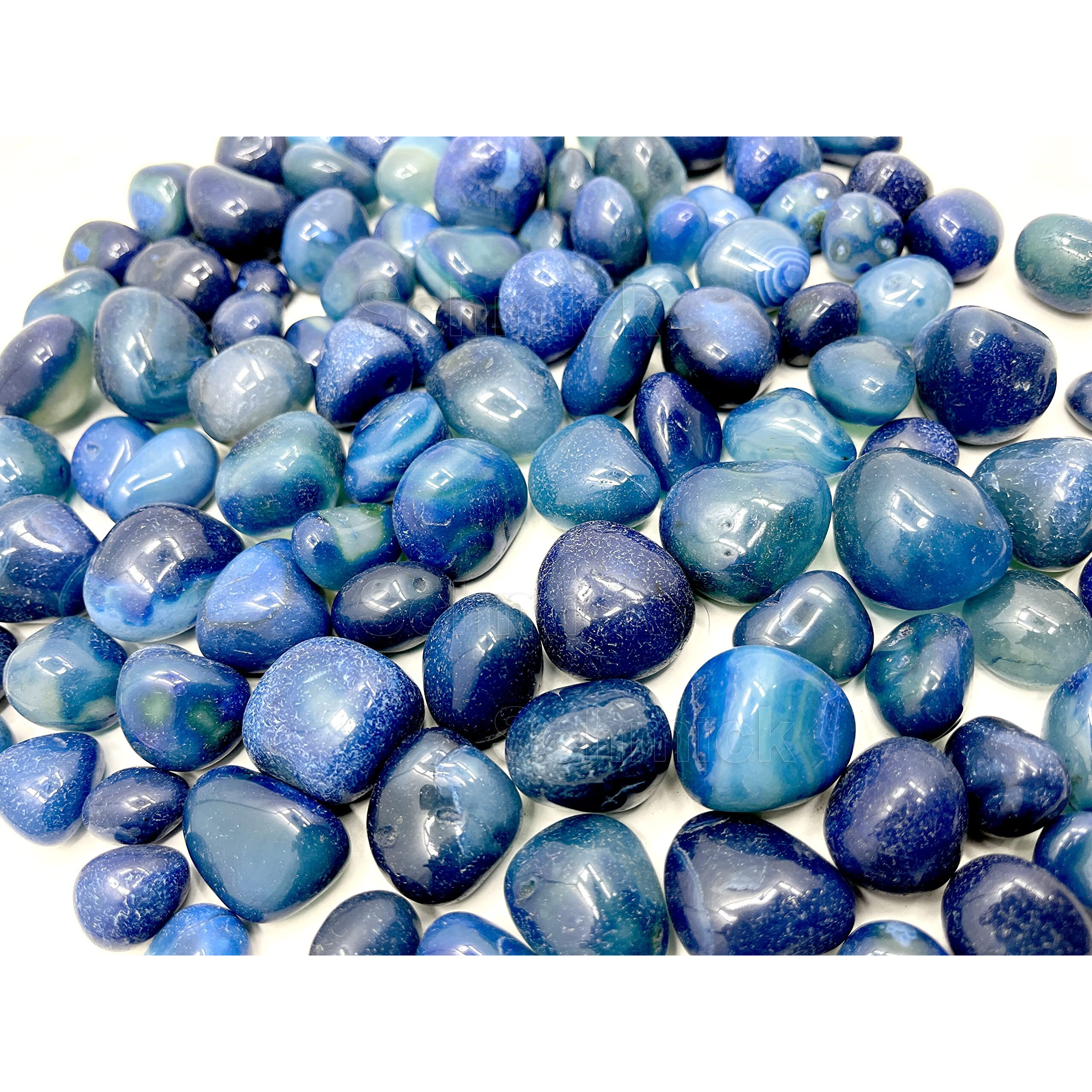 Schmick 2 Kg Blue Onyx Pebbles Stones for Decoration - Decorative Pebbles Stones, Vase Fillers - Pebbles for Table and Home Decor (2 Kg, Blue Onyx)