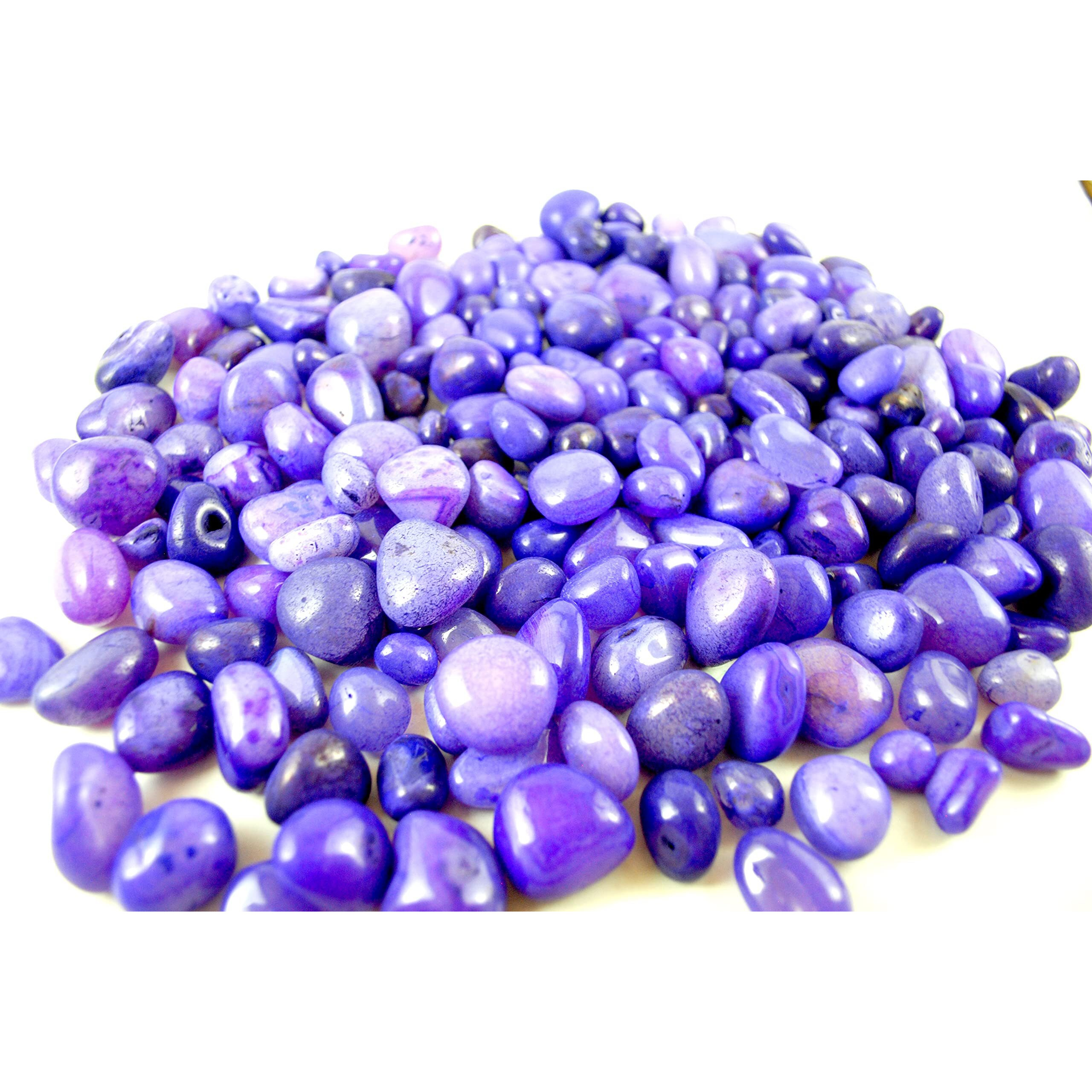 Schmick 2 Kg Purple Onyx Pebbles Stones for Decoration - Decorative Stones and Pebbles, Vase Fillers Stones - Pebbles for Table and Home Decor (2 Kg, Purple Onyx)