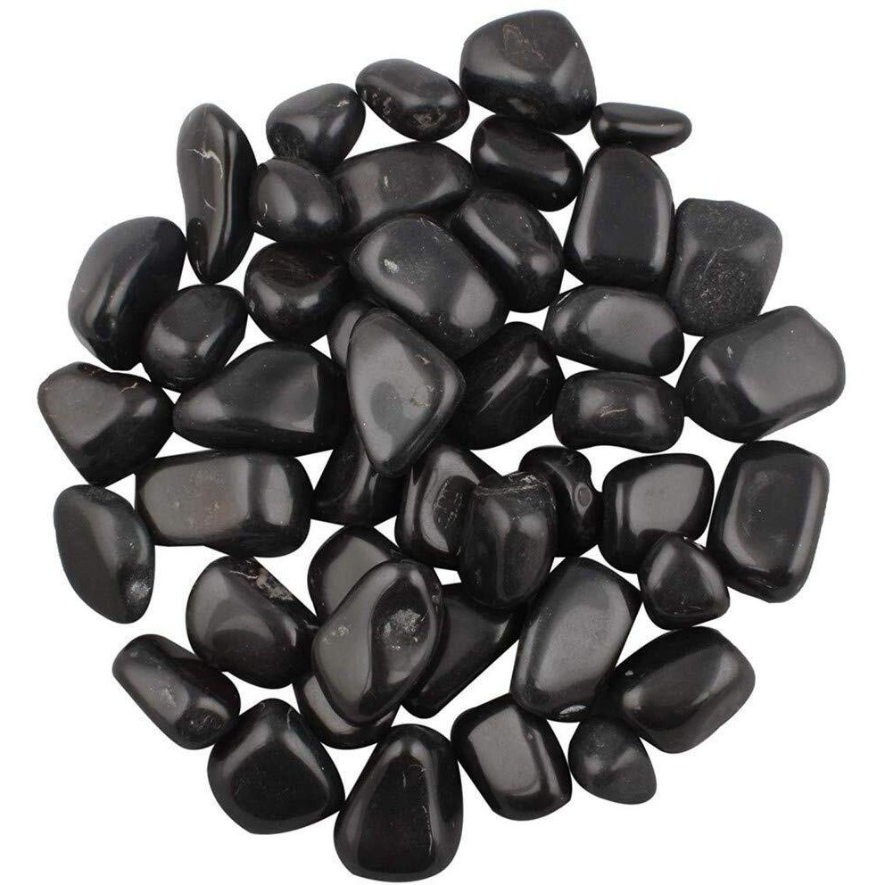 Schmick 3 Kg Black Pebbles Stones for Plants Pots, Fish Tank Aquarium, Garden, Table and Home Decor, Vase Fillers (3 Kg, Black Stone)