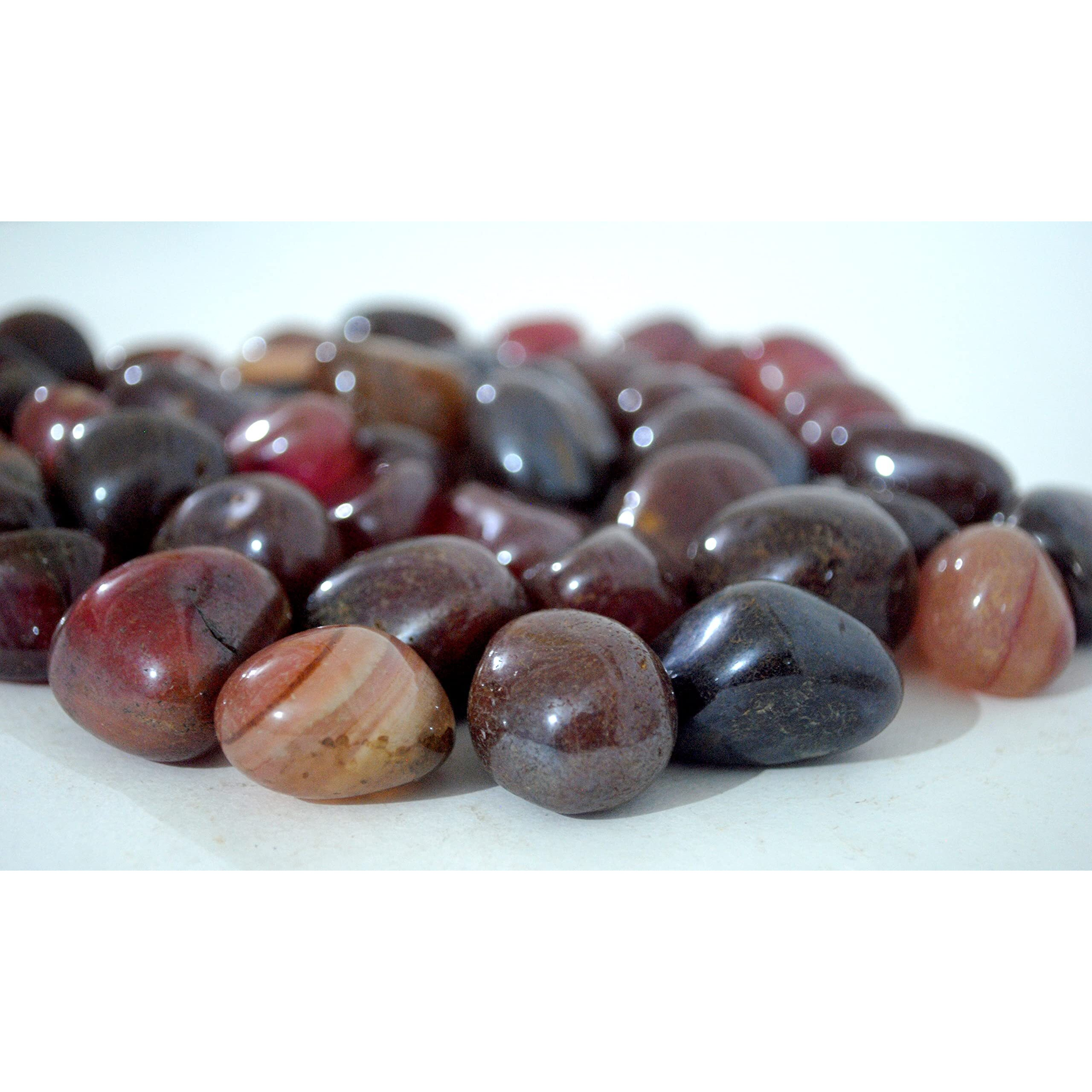 Schmick 2 Kg Maroon Onyx Pebbles Stones for Decoration, Home Table Decor - Decorative Stones and Pebbles, Vase Fillers (2 Kg, Maroon Onyx)