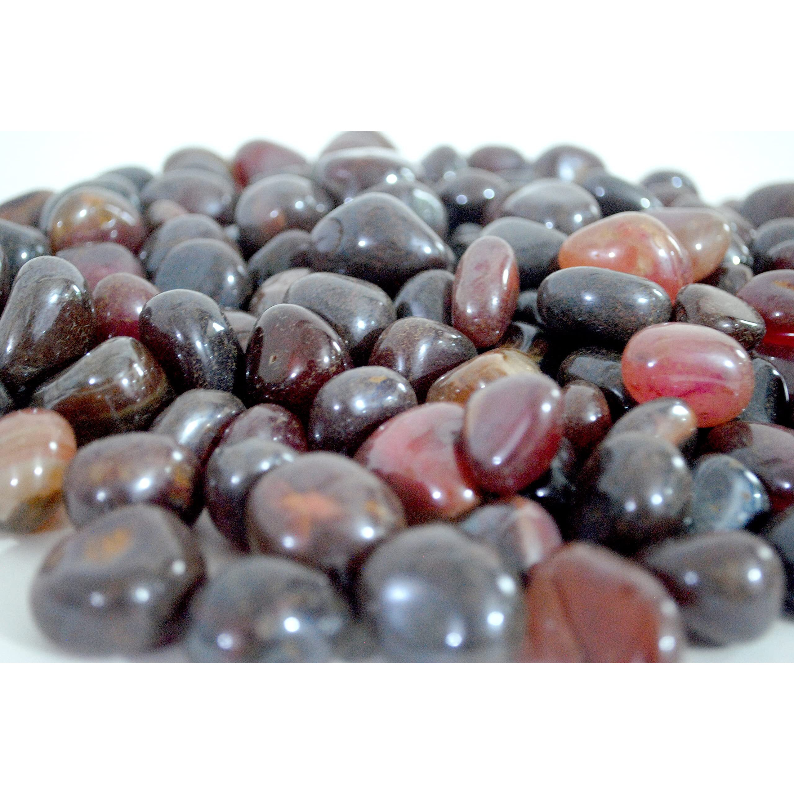 Schmick 2 Kg Maroon Onyx Pebbles Stones for Decoration, Home Table Decor - Decorative Stones and Pebbles, Vase Fillers (2 Kg, Maroon Onyx)