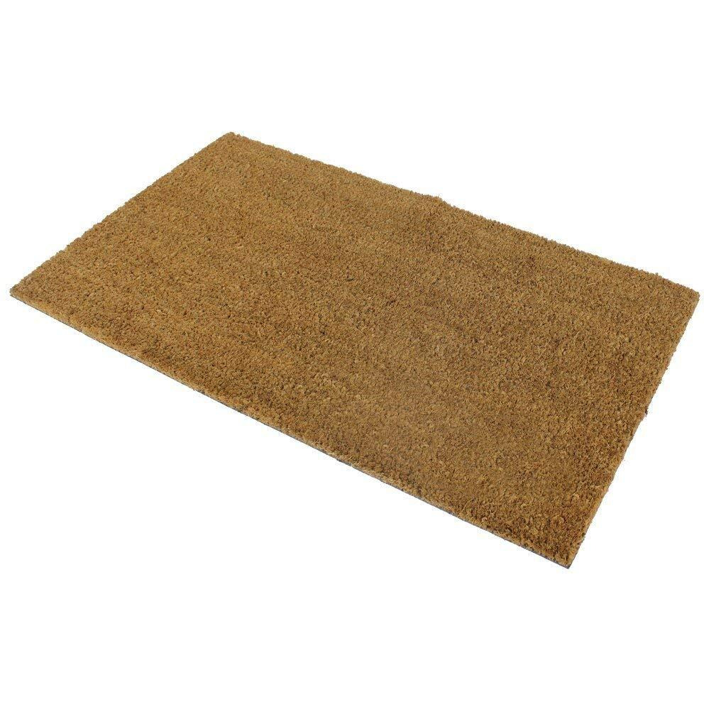 Onlymat Natural Coir Rectangular Doormat With Anti-Slip Rubber Back For Indoor, Outdoor, Patio, Home, And Office - Handcrafted, Large, And Thick Plain Design Mats For Entryway Decor, Beige,90 X 60Cm