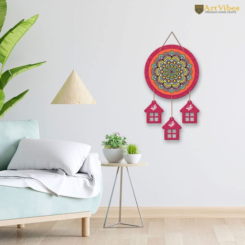 Artvibes Designer Wooden Wall Hanging Decoration Items for Home | Gifts | Bedroom | Wood Wall Hanger | Mdf Decorative for Living Room | Artworks | Modern Decor Item (WH_7214N)