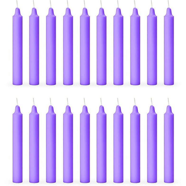 Aura Decor Unscented Pure Wax Stick Candle Pack of 20 (Purple)