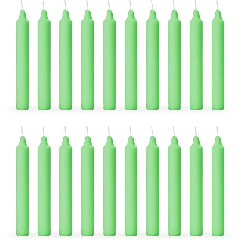 Aura Decor Unscented Pure Wax Stick Candle Pack of 20 (Green)