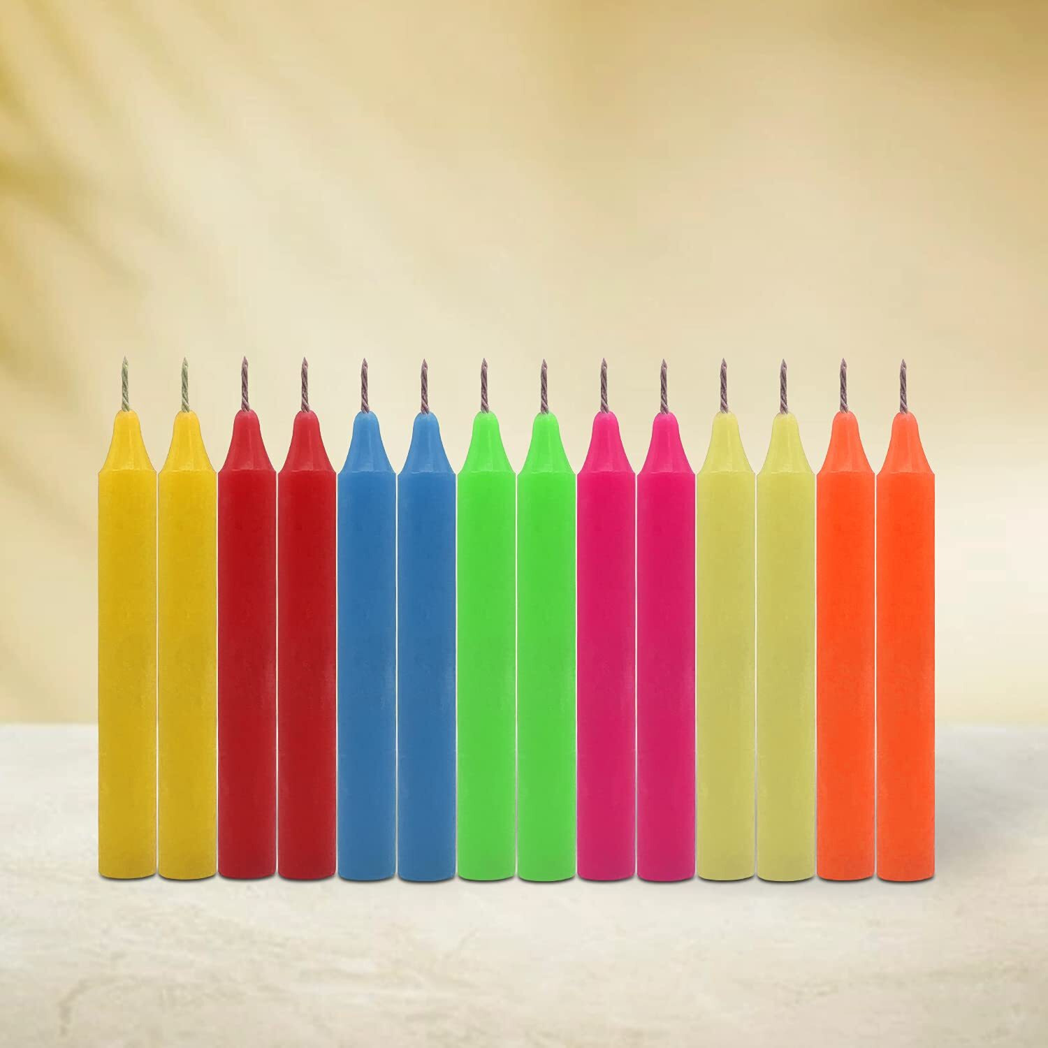 Aura Decor Unscented Pure Wax Stick Candle Pack of 20 (MultiColor)