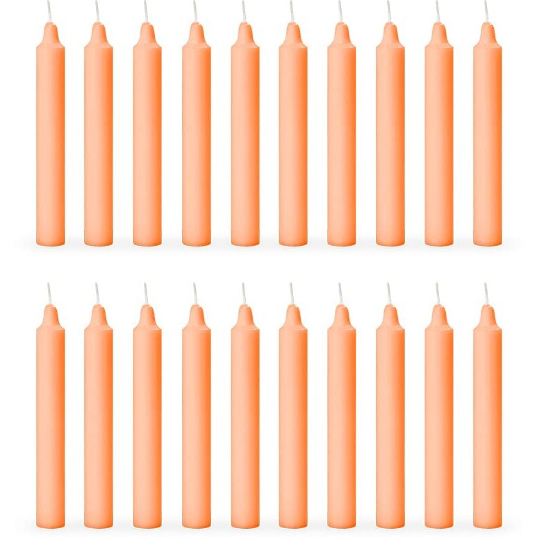 Aura Decor Unscented Pure Wax Stick Candle Pack of 20 (Orange)