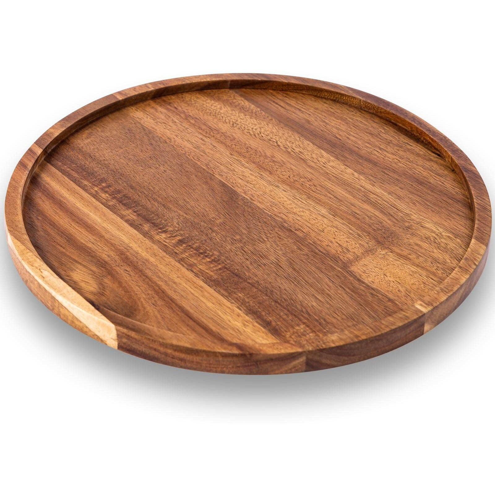 GENRICE 11.5 Inches Candle Holder Tray Home Decor, Round Wood Tray for Coffee Table, Small Wooden Serving Tray, Decorative Trays for Home Decor