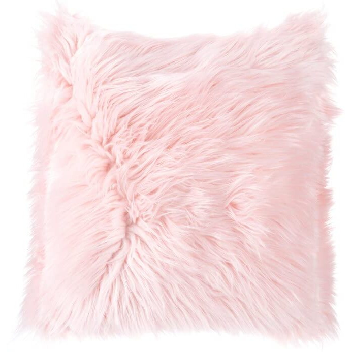 The Purple Tree Faux Fur Cushion for Bedroom Decor, Living Room (Pink, 16x16 inch, Velvet Fur) Shaggy Fur Cushion, Long Fur Cushion, Boho dcor, Best Gift for Women