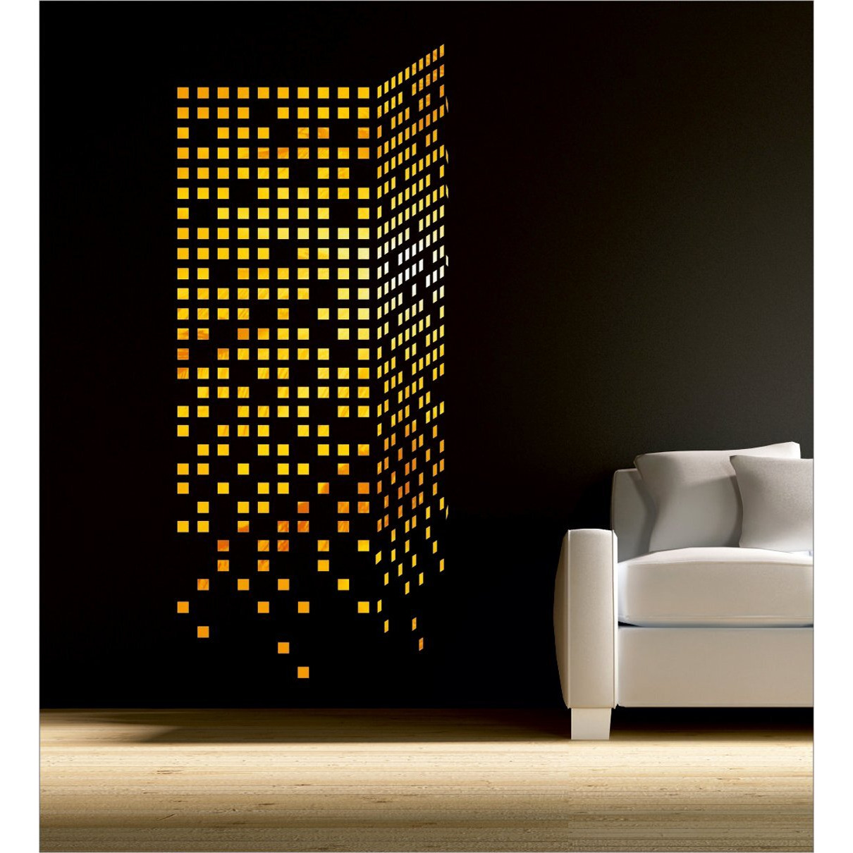 Atulya Arts Offering- 100 Pieces (3 cm Each) Square Mirrors Golden wall stickers 3D Acrylic Sticker decorative stickers for bedroom home decor (Golden)..