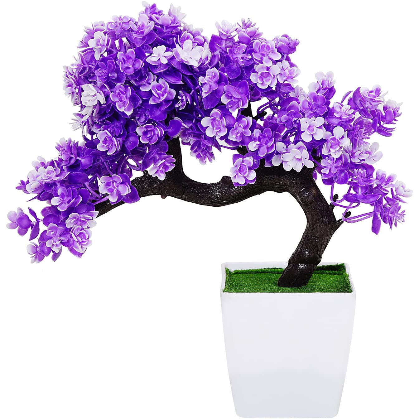 Dekorly Artificial Colourful Wild Bonsai Plants for Home Decor | Artificial Plants Outdoor, Plastic Plants for Home Office Desk Bathroom Bedroom (Purple)