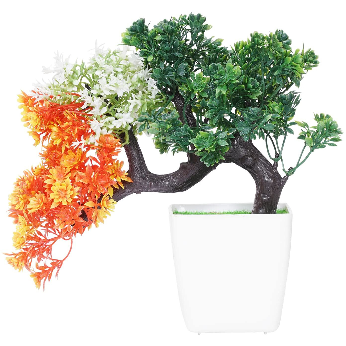 Dekorly Artificial Colourful Wild Bonsai Plants for Home Decor | Artificial Plants Outdoor, Plastic Plants for Home Office Desk Bathroom Bedroom (Multi-A)