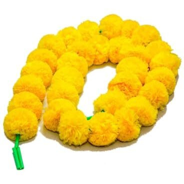 Critoanta Genda Phool Artificial Genda Phool Marigold Fluffy Long Handcraft Fancy Backdrop Wall Decoration Home, Wedding, Festivals, Durga Pooja, Diwali, Ganesh Chaturthi Random 30