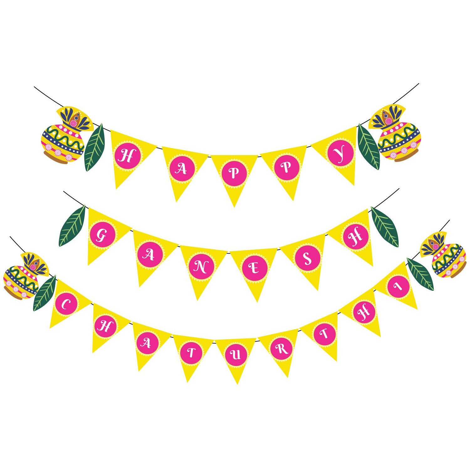 Festiko Ganesh chaturthi Photo Booth Props/Ganesh chaturthi Photo Banner for Ganesh chaturthi Party Decoration (Banner)