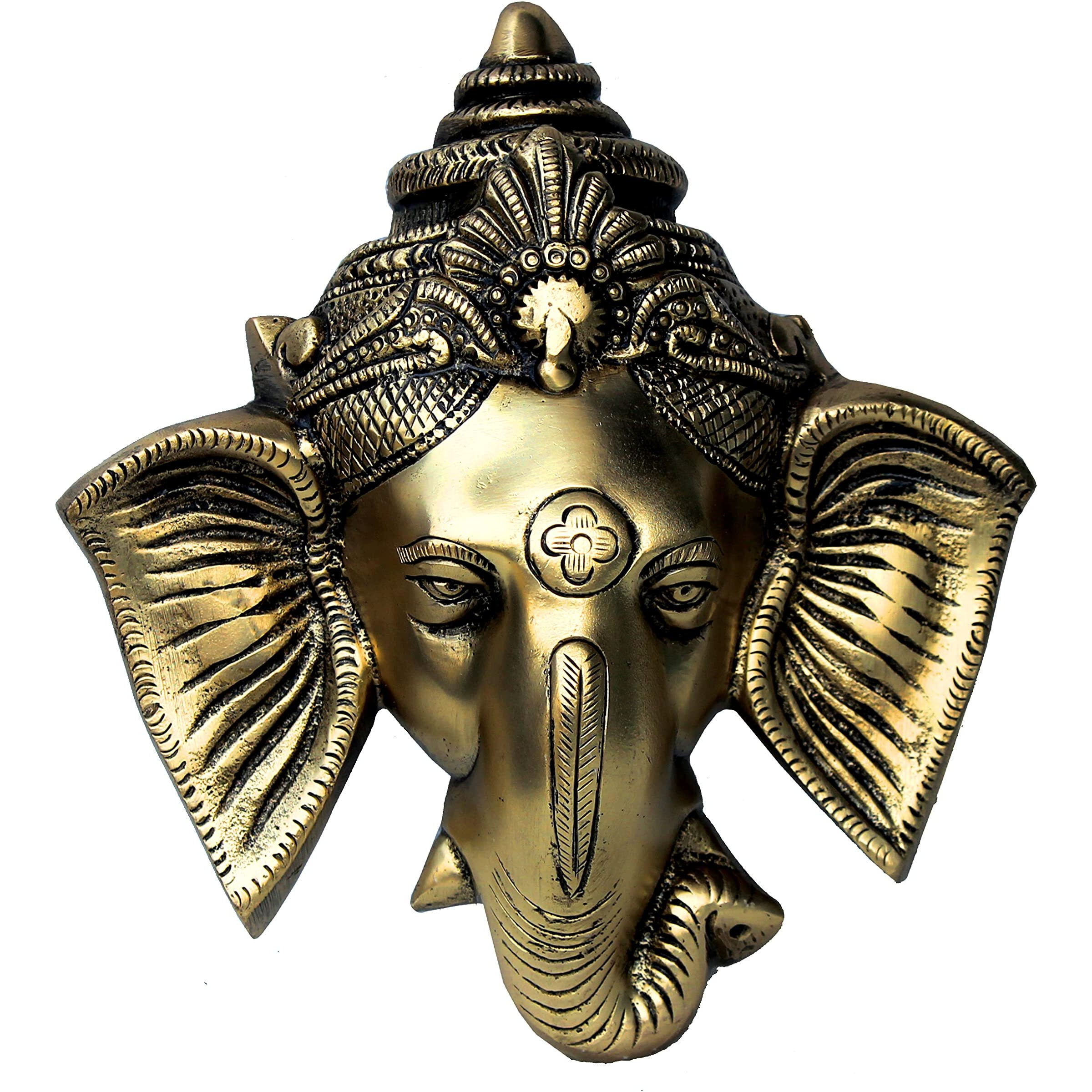 StonKraft Religious, figures themed Brass Ganesh Ganesha Door Hanging - Golden, Standard