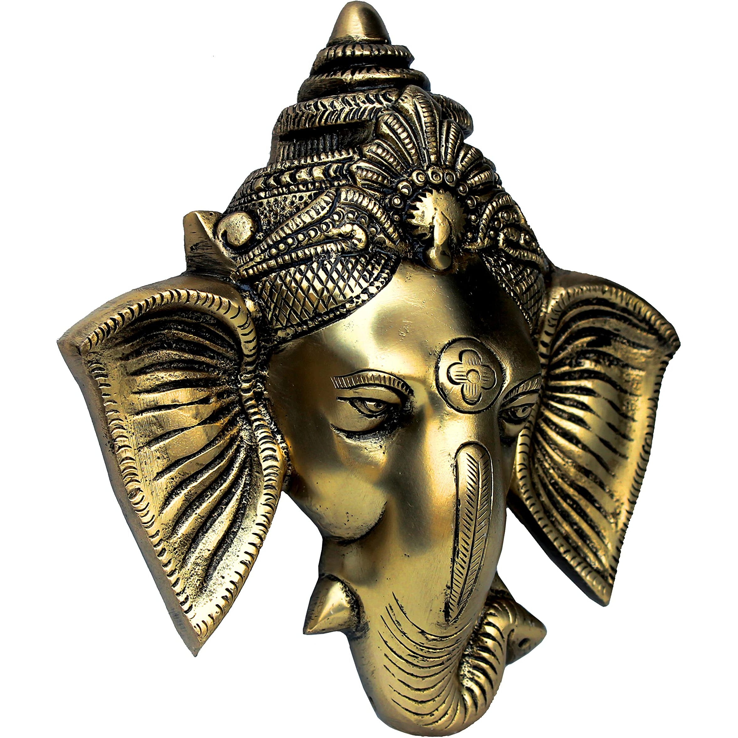 StonKraft Religious, figures themed Brass Ganesh Ganesha Door Hanging - Golden, Standard