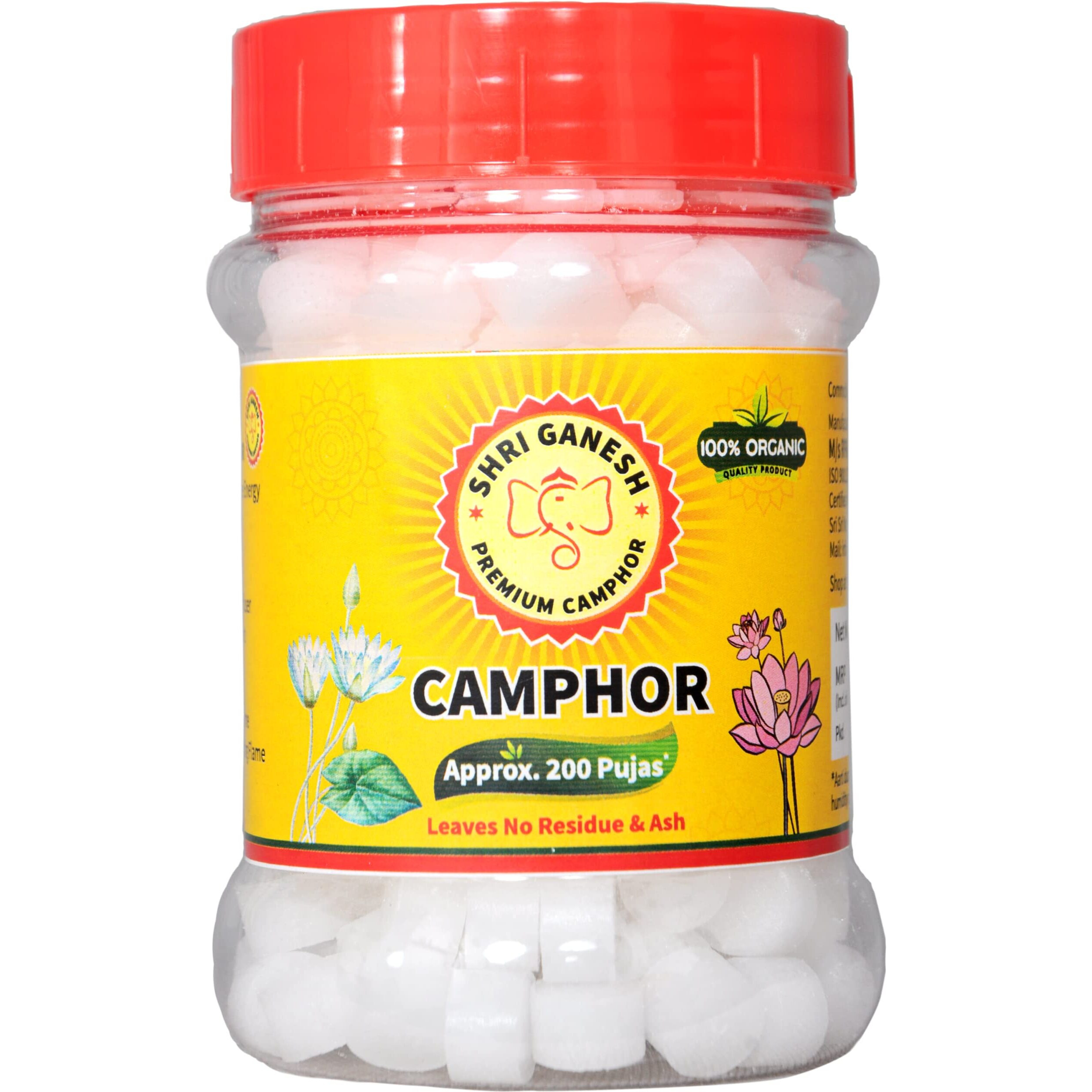 Shri Ganesh Premium Camphor Tablets (100g X 1 Jar)