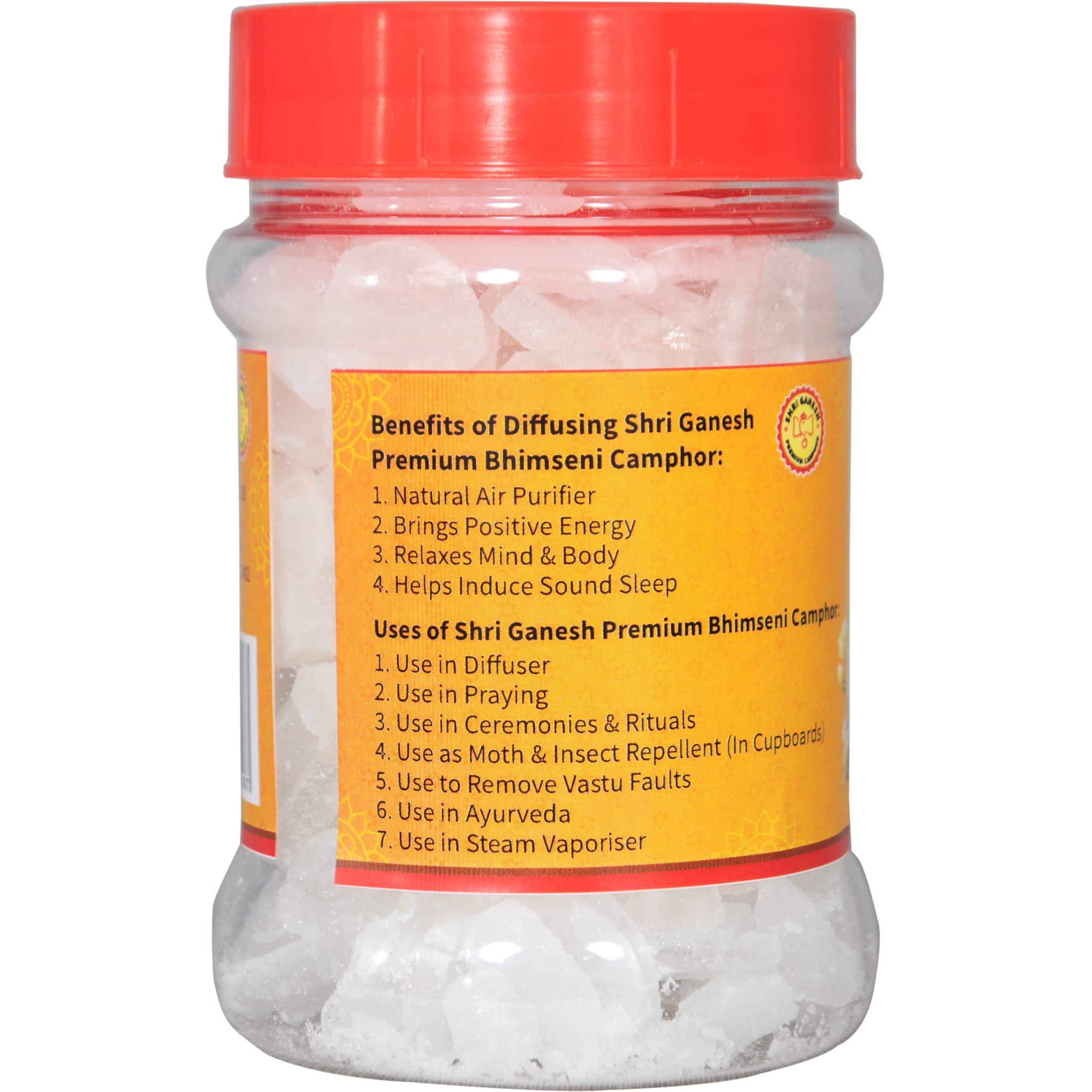 Shri Ganesh Premium Camphor Bhimseni Camphor (100g x 1 Jar)