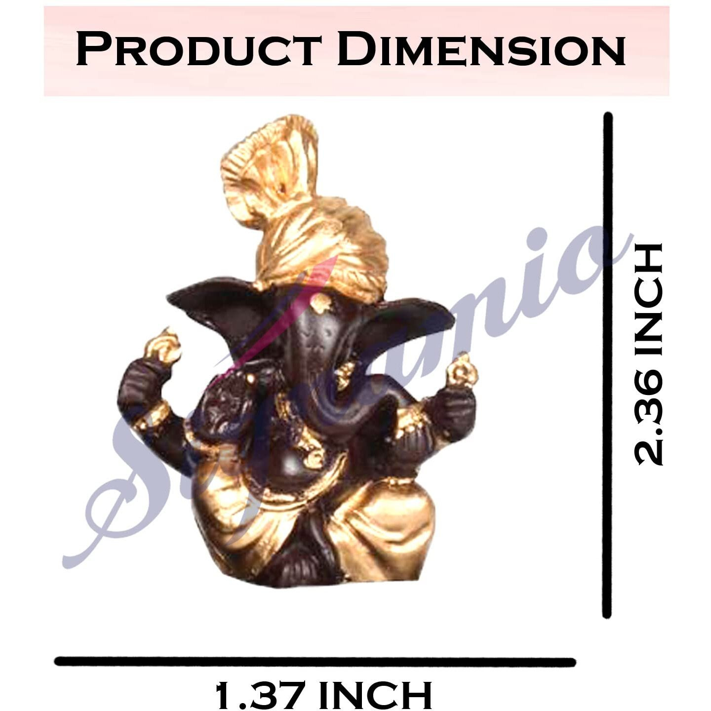 SIGNAMIO Essence of Lord Ganesha,Ganpati Statue Idol Murti for Car Dashboard, Pooja - Home Decor