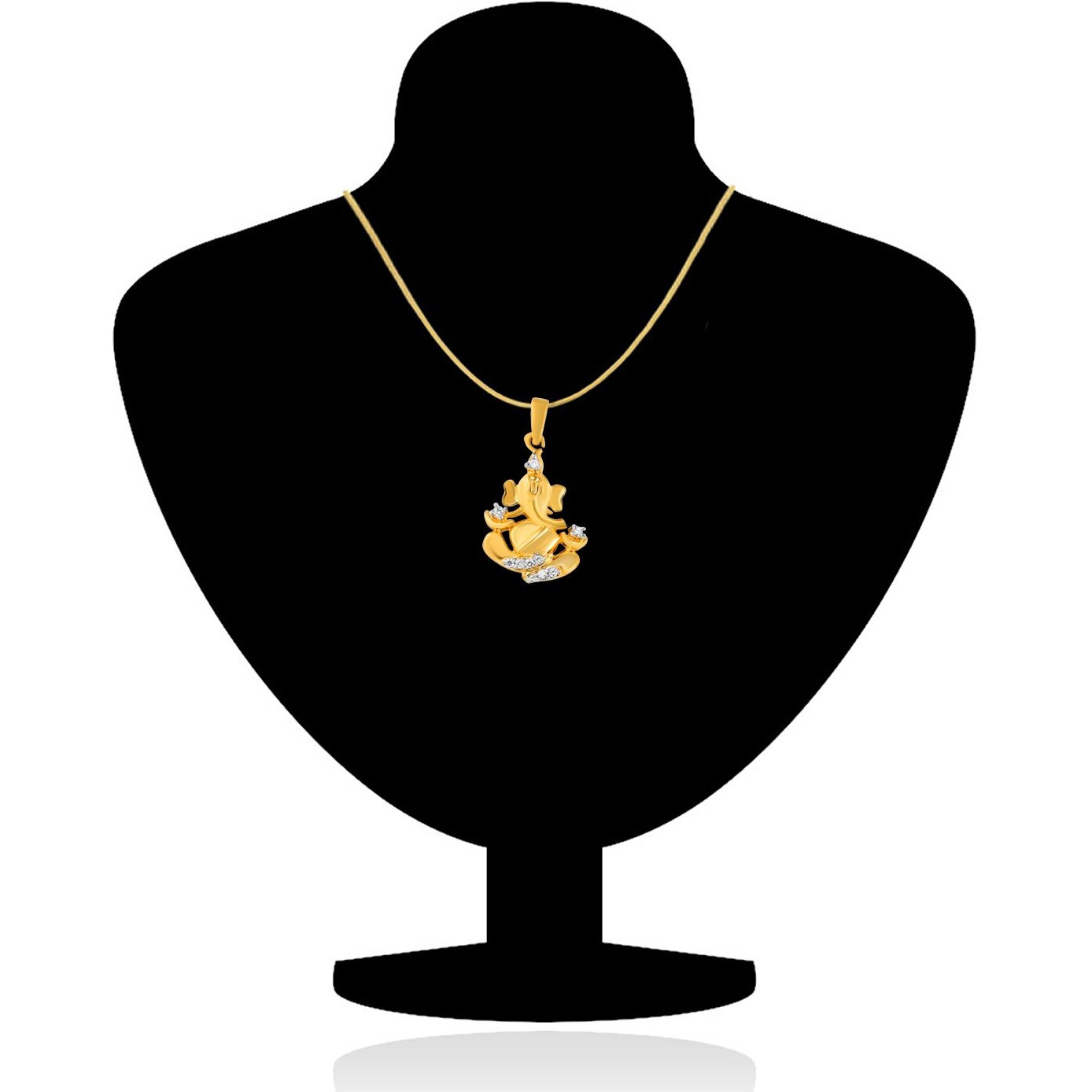 Mahi Gold Plated Unisex Ganpati God Pendant with Cubic Zirconia PS1101375G