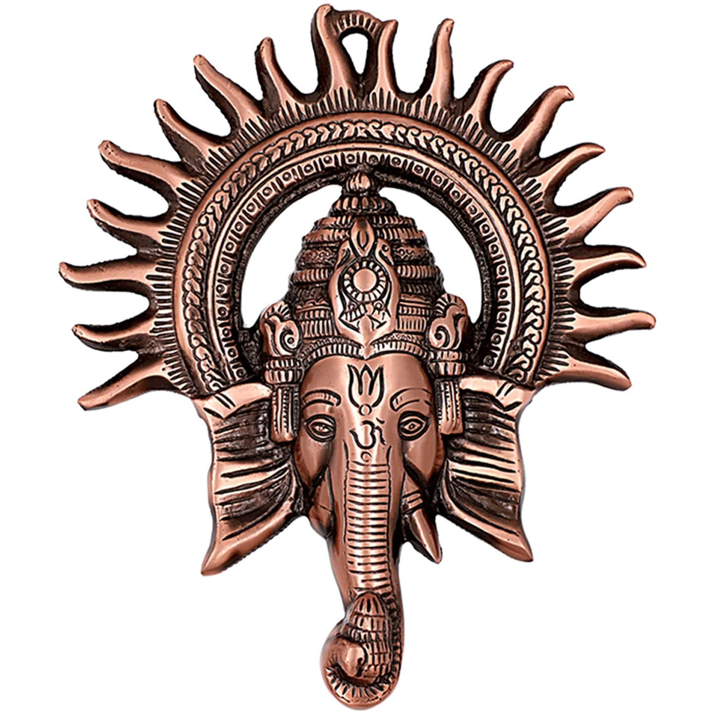 ARTSMART Metal Hanging Wall Kiran Ganesha Idol Ganpati Figurine Showpiece Lord Ganesha For Home Dcor Gifting, Copper Finish