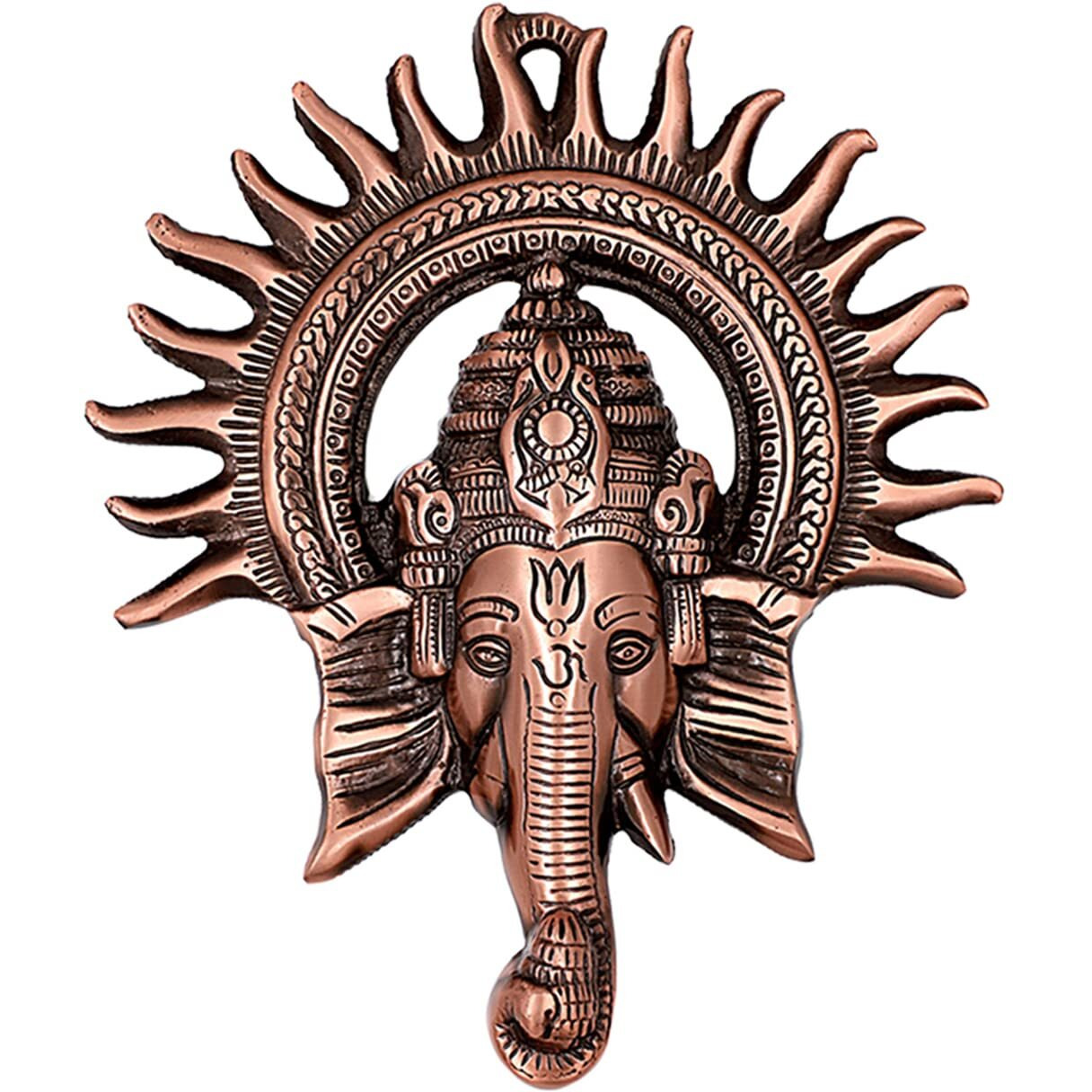 ARTSMART Metal Hanging Wall Kiran Ganesha Idol Ganpati Figurine Showpiece Lord Ganesha For Home Dcor Gifting, Copper Finish