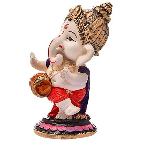 MOSTOS  Brings Superior - Dancing Ganesha Idols for Home Decoration - Ganpati Idols for Home Decor - (Size L x B x H  3 x 3 x 6.2 inches) (Model 17)