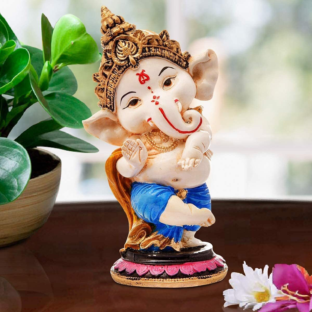 MOSTOS  Brings Superior - Dancing Ganesha Idols for Home Decoration - Ganpati Idols for Home Decor - (Size L x B x H  3 x 3 x 6.2 inches) (Model 8)