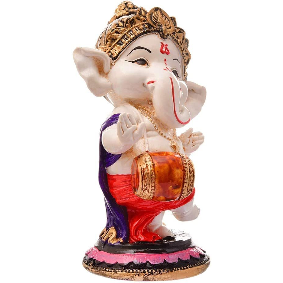 MOSTOS  Brings Superior - Dancing Ganesha Idols for Home Decoration - Ganpati Idols for Home Decor - (Size L x B x H  3 x 3 x 6.2 inches) (Model 16)